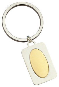 Silver with Gold Oval Key Ring